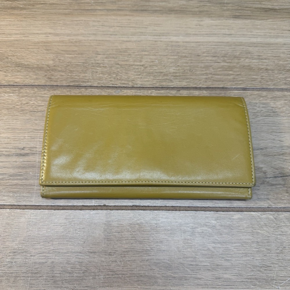 Vintage Spinneybeck Leather Accordion Style Wallet Long Mustard Yellow